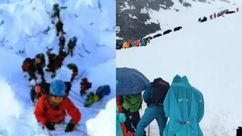 珠峰暴雪突袭东坡营地