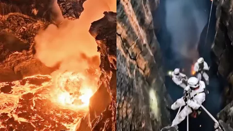 火山岩洞奇观